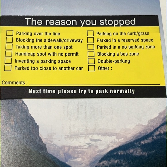 Warning Park like You Cards NIP 25 Pieces - Picture 2 of 2